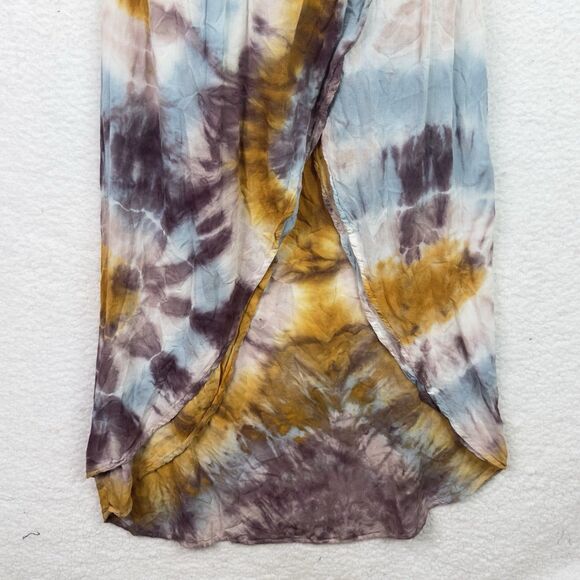 Young Fabulous & Broke Luelle Maxi Dress Sz S Tie Dye Starburst Wrap Asym Beachy - Picture 5 of 16